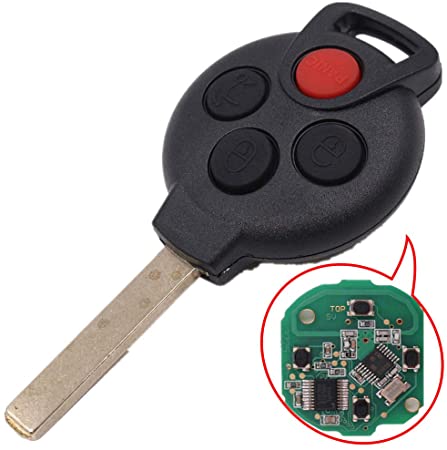Beefunny 315MHz PCF7941 Chip FCC: KR55WK45144 Smart 3 1 4 Button Smart Remote Car Key Fob for Mercedes Benz Smart Fortwo (1)