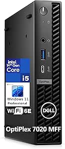 Dell OptiPlex 7020 MFF Mini PC 7000 Micro Form Factor Business Desktop Computer, 14th Gen Intel 14-Core i5-14500T (Beat i7-13700T), 16GB DDR5 RAM, 512GB PCIe SSD, WiFi 6E, KB and Mouse, Windows 11 Pro