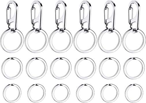 Boao 6 Sets Dog Tag Clips Pet ID Tag Clip with Durable Rings for Cats Dogs Collars Harnesses