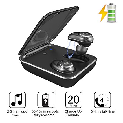 Wireless Earbuds,GUSGU TWS In-Ear Earbuds Touch Control IPX7 Waterproof Bluetooth Headphones with Chargering Case & Noise Canceling Mic for iPhone X/8/7SamsungGalaxy S9/S8/S8Plus(Support iOS&Android)