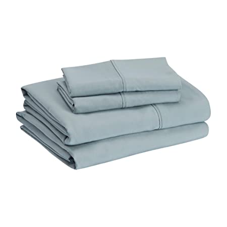 AmazonBasics Light-Weight Microfiber Sheet Set - California King, Spa Blue