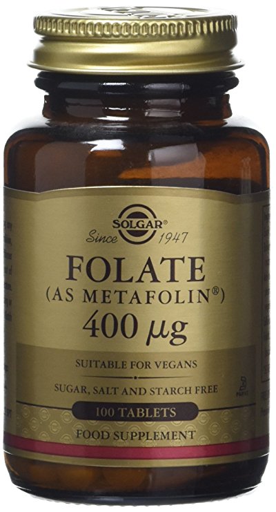 Solgar 400 mcg Folate Metafolin Tablets -100 Tablets