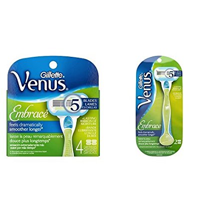 Gillette Venus Embrace Bundle (Razor Handle   6 Total Refills)