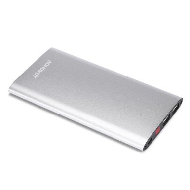 Aonokoy 12000mAh Ultra Slim Power Bank Aluminum Dual USB High Capacity Portable Charger External Mobile Battery with LED Display for Cellphone Most Device