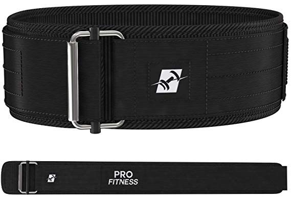 ProFitness Weight Lifting Workout Belt (4 Inches Wide) - for Cross Training Weightlifting, Powerlifting, Gym, Squats, Deadlifts - Ideal Back Support for Men & Women