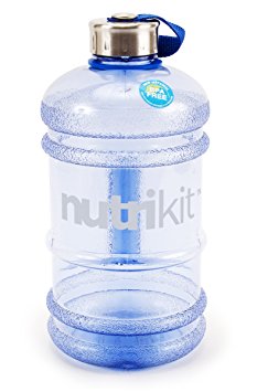 The HYDRATOR, a Premium Quality 2.2 Litre Daily Water Intake Bottle Large & Very Durable BPA Free, Stainless Steel Cap, perfect for the Gym, Weight Loss & Dieting, Bodybuilding, Outdoor Sports, Hiking & The Office 100% Money Back Guarantee From NUTRIkit