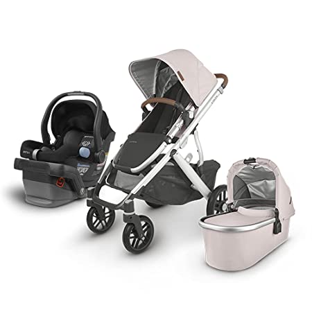 UPPAbaby Vista V2 Stroller - Alice (Dusty Pink/Silver/Saddle Leather)   Mesa Infant Car Seat - Jake (Black)