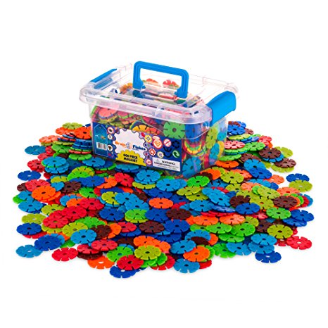 Creative Kids Brain Flakes – Large 600 Piece Interlocking Plastic Disc Set for Safe, Fun, Creative Building – Educational STEM Construction Toy for Boys & Girls – Recommended Ages 3 and Up