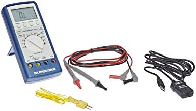 BK Precision 390A Auto-Ranging, Average-Sensing Digital Multimeter with USB Data Connection and Temperature Probe, 20 Amp, 750VAC, 1000VDC, 40 Megaohms, 40 Millifarads, 40 MHz, -50 to 1300 Degrees C