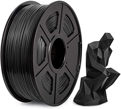 PLA Filament 1.75mm, PLA 3D Printing Filament Black, Dimensional Accuracy  /- 0.02mm, 1KG (2.2 LBS) Spool, PLA Black