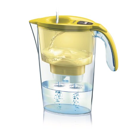 Laica Stream Water Filter Pitcher with Bi-flux MineralBalance Filter System, J431H Yellow