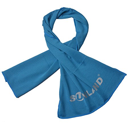 Sunland Soft Breathable Cooling Towel New Ice Fabric Gym Towel(Light Blue)