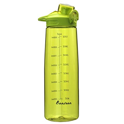 BONISON Sports Water Bottle with Flip Top Lid