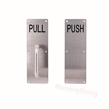 Sayhi Set of Stainess Steel Door Handle PULL and PUSH Plate