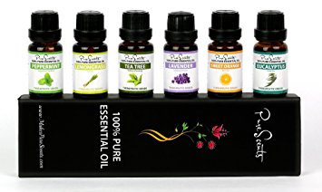 Essential Oils Gift Set by PureScents, Therapeutic Grade, 100% Pure, Six 10ml (0.34 fl oz) Aromatherapy Oils. Get yours now for a Relaxing and Rejuvenating Experience!
