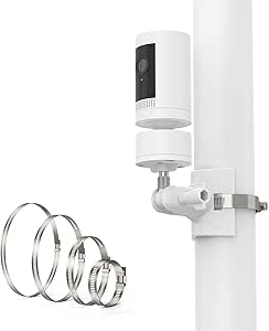 Pole Mount Bracket Compatible with Pan Tilt Camera - Stable Multifunctional Winding Installation (1pack，White)