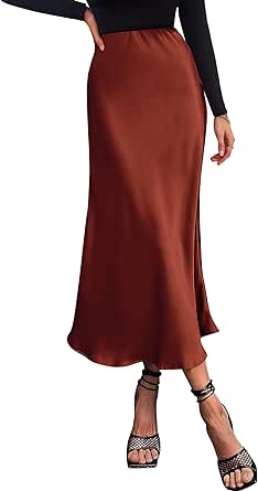 BTFBM 2024 Women Long Satin Summer Fall Skirt Silk Elegant High Waist Cocktail Party Wedding Flared A-Line Midi Skirts