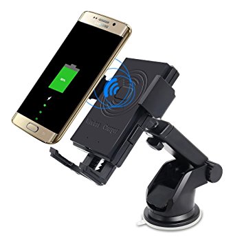 Wireless Charger,Wilder Qi Wireless Charging 2-in-1 Car Mount for Samsung Note 5,Galaxy S7/S7 Edge/Plus, Galaxy S6/S6 Edge/Plus and other Qi-compatible Devices