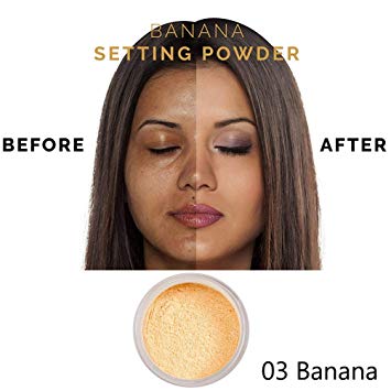 PHOERA Face Powder, Firstfly Loose Face Powder Translucent Smooth Setting Foundation Makeup, 1.02 Oz (#03 Banana)