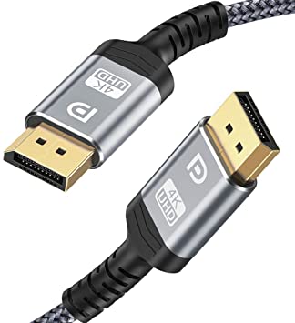 DisplayPort Cable 10ft,Snowkids 4K DP Cable(4K 60Hz,2K 165Hz,1080P 144Hz) Ultra High Speed Nylon Braided DisplayPort to DisplayPort Cord for Laptop PC TV