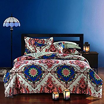FADFAY Bohemian Style Duvet Covers Bedding Set Full Size Boho Bedding 4 Pieces