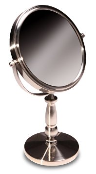 Classic Tabletop Vanity 6-inch Two Sided Swivel Magnifying Makeup Mirror with Brushed Stainless Finish