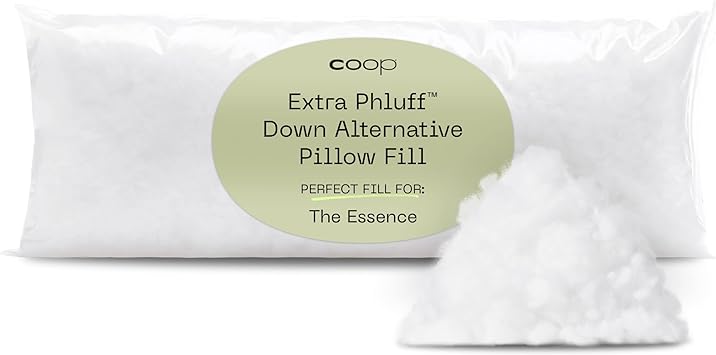 Coop Home Goods Extra Phluff Pillow Filler, 3oz Bag of Poly Fil Fiber Fill for Down Alternative Pillow, Polyfill Stuffing for Bed Pillows, Soft, Plush Pillow Stuffing for Queen or King Pillow