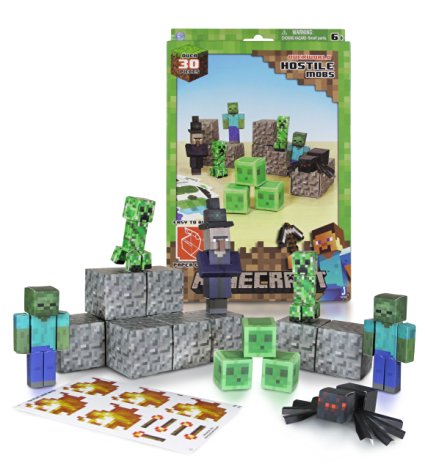Minecraft Papercraft Hostile Mobs Set, Over 30 Piece