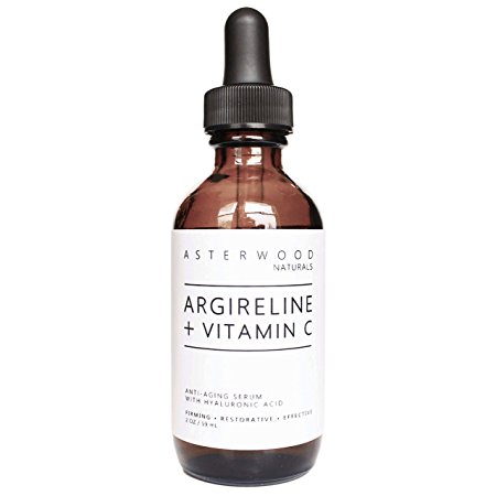 Argireline 30% + Vitamin C 20% 2 oz Serum with Organic Hyaluronic Acid 20% - Anti Aging, Amazing Sun Damage Repair & Botox Alternative - ASTERWOOD NATURALS - Glass Bottle