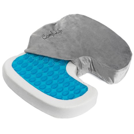 ComfiLife Gel-Enhanced Non-slip Coccyx Memory Foam Seat Cushion