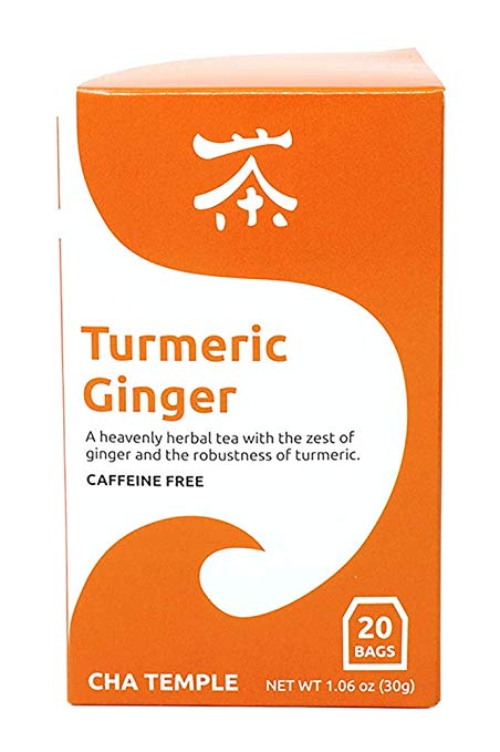 Organic Turmeric Ginger Tea - 20 Tea Bags, Caffeine Free, All Natural, Anti-Inflammatory, Antioxidant Rich, Immune Boosting