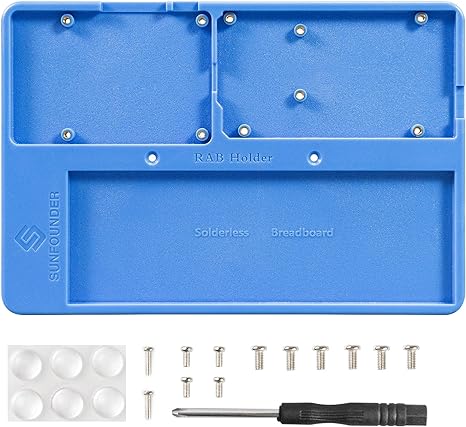 SunFounder RAB Holder for Raspberry Pi Breadboard Holder 5 in 1 Base Plate Compatible with Arduino Uno R4 Minima/WiFi/Uno R3/Mega R3, Raspberry Pi 4B 3B  3B 2 Model B and 400 800 Points Breadboard