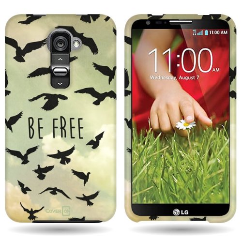CoverON Hard Slim Design Case for LG G2 VS980 (Verizon Only) - with Cover Removal Pry Tool - Be Free Birds