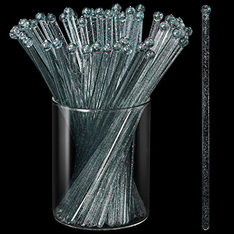 100 Pieces Disposable Stir Sticks Plastic Round Top Swizzle Sticks Coffee Stir Sticks for Mixing Stirring