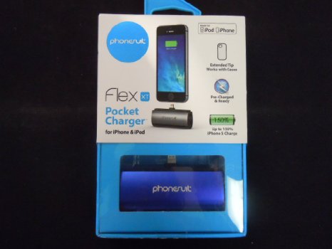 PhoneSuit Flex XT Pocket Charger for iPhone 6 And iPhone 6 Plus External Battery Pack Works with Most iPhone Cases - MFI Blue