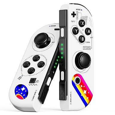 uscoreek Joy Con Controller for Nintendo Switch,L/R Cool Switch Controller with Dual Vibration/Wake-up/Motion Control-white