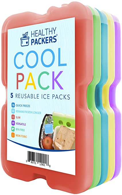 Healthy Packers Ice Pack for Lunch Box - Freezer Packs - Original Cool Pack | Slim & Long-Lasting Ice Packs for Your Lunch or Cooler Bag