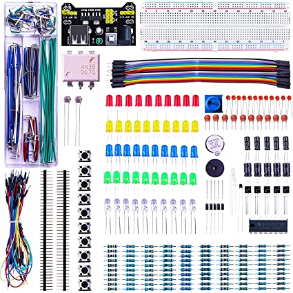 Camkey Upgraded Electronics Fun Kit w/Power Supply Module, Jumper Wire, Precision Potentiometer, 830 tie-Points Breadboard for Arduino, Raspberry Pi, STM32