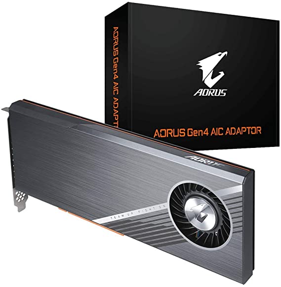 Gigabyte GC-4XM2G4 (AORUS Gen4 AIC Adaptor, Full PCIe 4.0, Advanced Thermal Solution for PCIe 4.0 SSD)