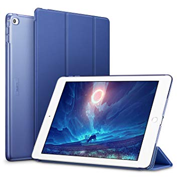 iPad Air 2 Case, iPad Air 2 Cover, iPad Air 2 Cases and Covers, ESR Yippee Color Series Smart Cover Transparent Back Cover [Auto Wake Up/Sleep Function]for[2014 Release] iPad Air 2(Navy Blue)