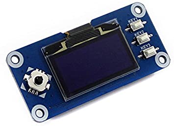 1.3inch OLED Display HAT 128x64 Pixels SPI/I2C Interface Embedded Controller Direct-pluggable onto Raspberry Pi Supports Jetson Nano