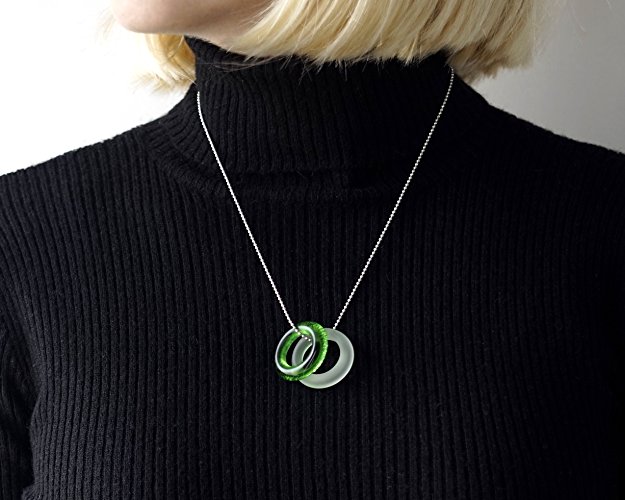 Recycled Glass Gin and Tonic Necklace - Tanqueray and Tonic Bottle Pendants