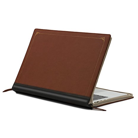 Mosiso PU Leather Zippered Case Only for MacBook Pro 13 Inch with Retina Display No CD-Rom (A1502/A1425, Version 2015/2014/2013/end 2012), Vintage Classic Premium Book Sleeve Cover, Brown