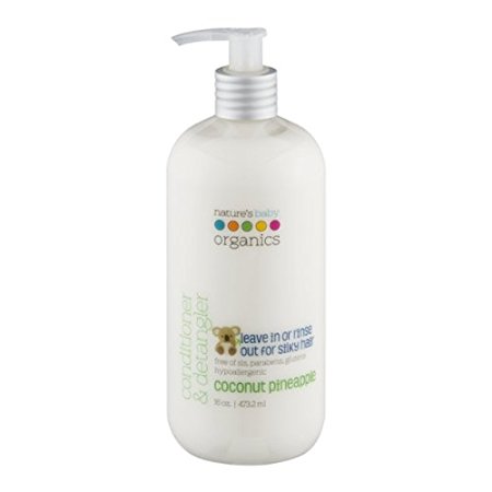 Natures Baby Organics Conditioner and Detangler, Coconut Pineapple, 16 Fluid Ounce