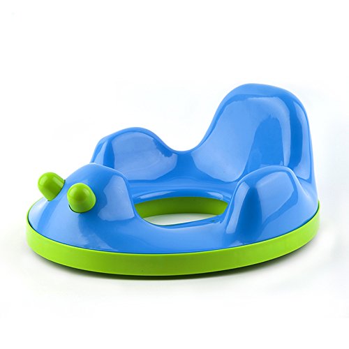 Kidsmile Toddler Potty Seat for Toilet, Non-Slip and Sturdy Baby Toilet Trainer, Travel Potties with 2 Easy Grip Button, Double Base Support Safe Potty Ring for 6-48 Month, Blue Swan