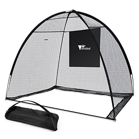 Amzdeal Golf Practice Net Golf Driving Hitting Net for Backyard Indoors Outdoors Golf Trainging Aids at Home with Target Sheet