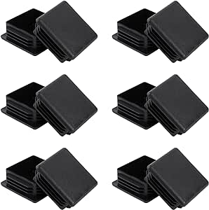 12Pcs Square Plastic Plug Insert,Square Tubing Black Plastic Plug 2 Inch End Cap 2"x2" Fence Post Tube Cover Tube Chair Glide Insert Finishing Plug Fitness Equipment Tube Covers