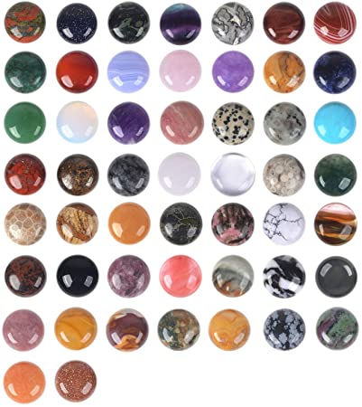 Wholesale Lot 24pcs Multi-Color 20mm Gemstone Round Cab Cabochon for Jewelry Making