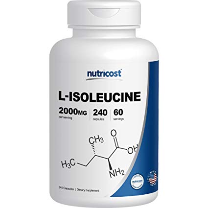 Nutricost L-Isoleucine 2000mg Per Serving, 240 Capsules (60 Servings)