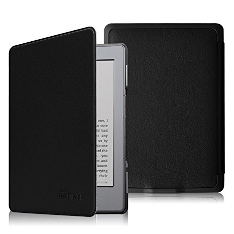 Fintie Kindle 5 & Kindle 4 Ultra Slim Case - The Thinnest and Lightest PU Leather Cover with Magnet Closure (Only Fit Amazon Kindle With 6'' E Ink Display, does not fit Kindle Paperwhite, Touch, or Keyboard), Black